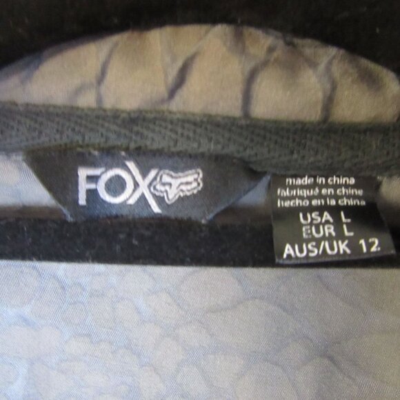 Fox Racing Shirt Gray Animal Print Button Up Blouse Moto Biker Women's Large - Picture 4 of 6